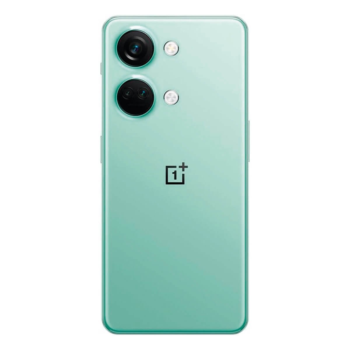 Die Rückseite eines hellgrünen Smartphones mit zwei Kameras.