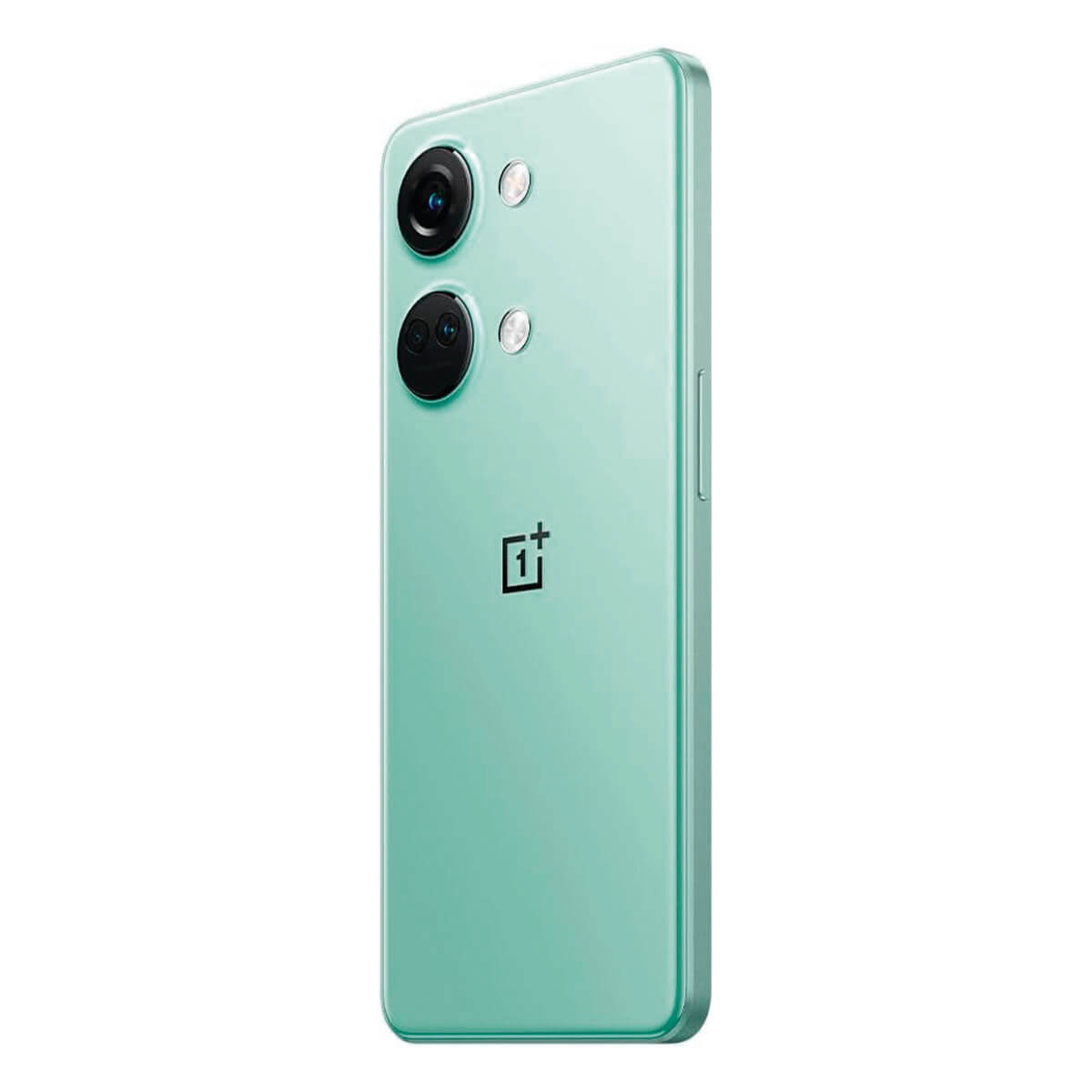Ein hellgrünes Smartphone mit zwei Kameras auf der Rückseite und einer einzelnen Kamera.