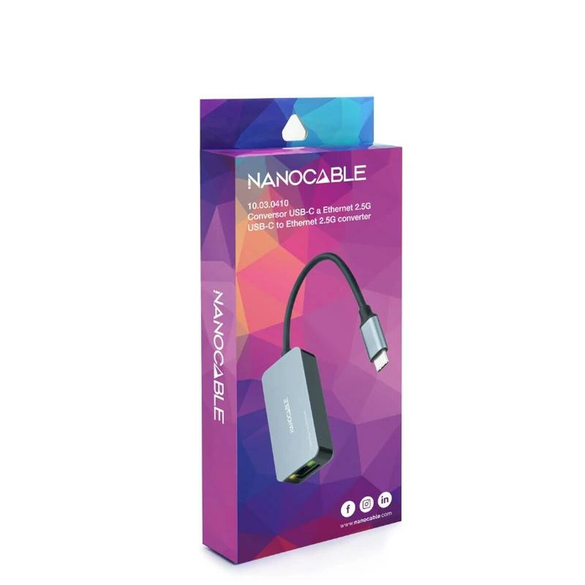 NANOCABLE 10.03.0410 USB C -zu-Red Grau RJ45-Adapter