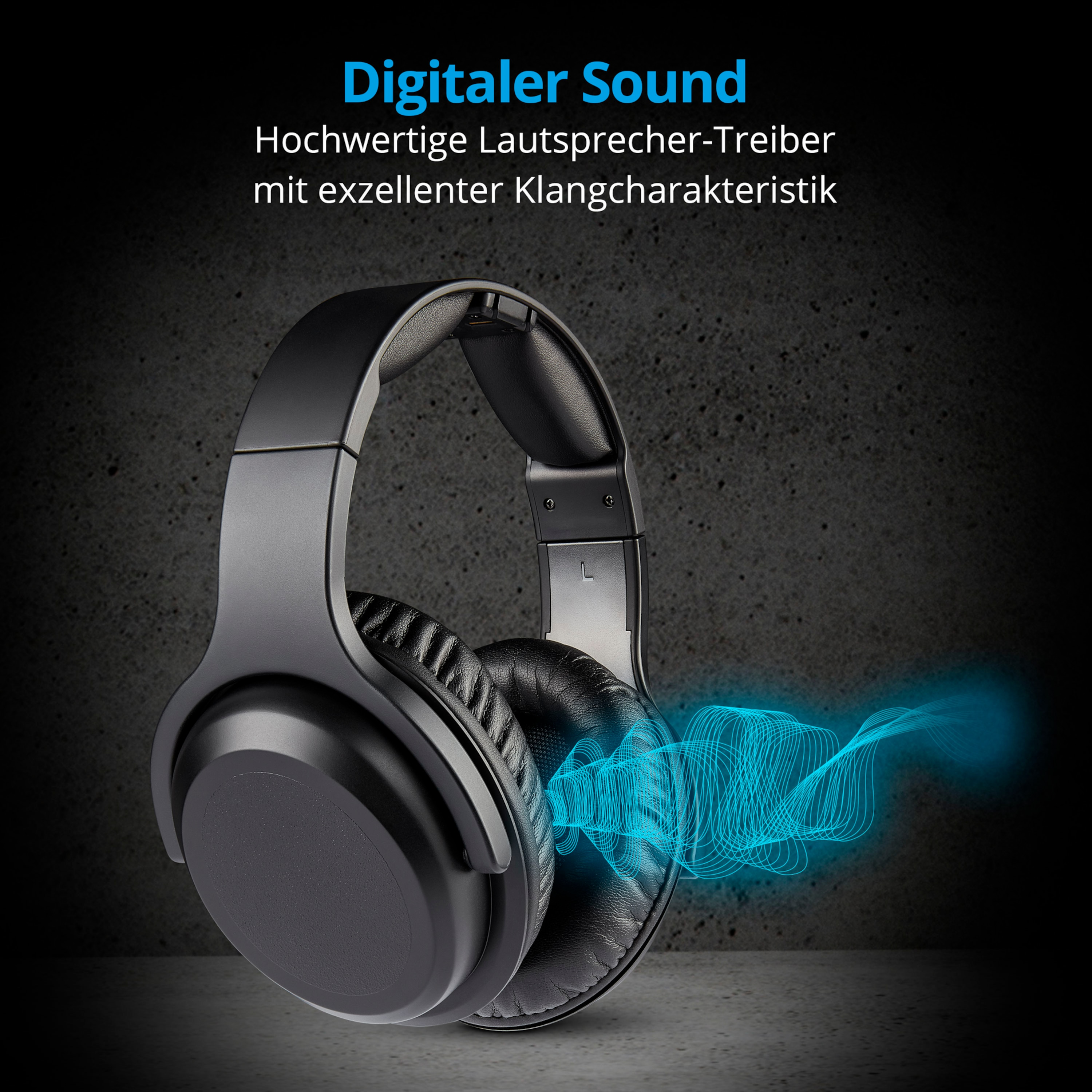 MEDION LIFE® E62003 FUNKKOPFHÖRER, Reichweite digitaler Sound, hoher Over-ear Tragekomfort, m, schwarz 15 ca. Funkkopfhörer