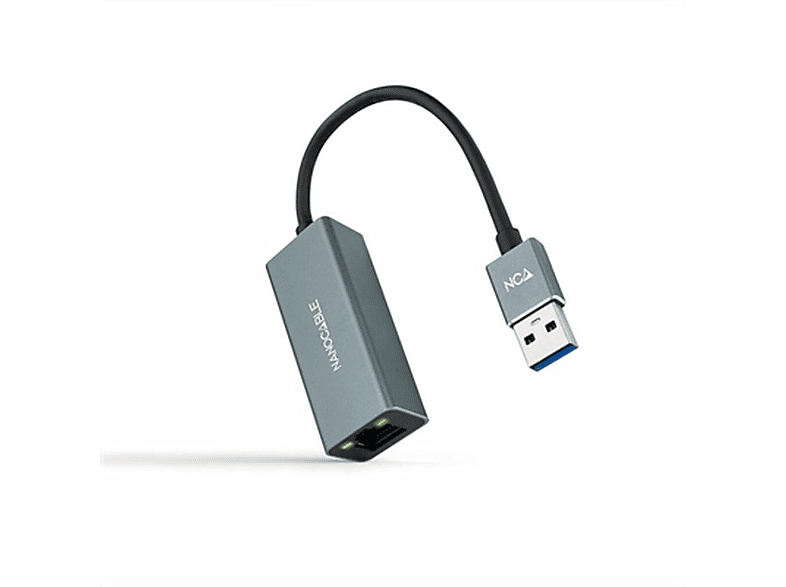 NANOCABLE ANEAHE0818 USB-zu-Ethernet-Adapter, Grau