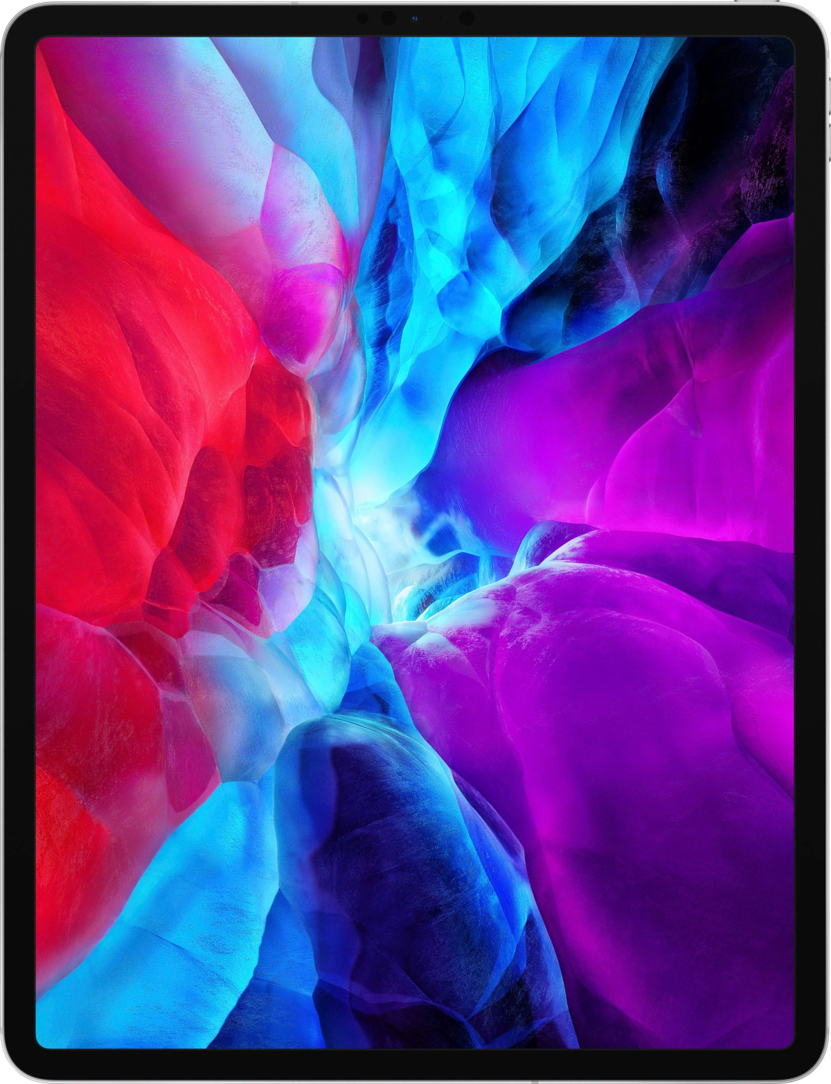 Ein iPad mit einem bunten, abstrakten Hintergrund.