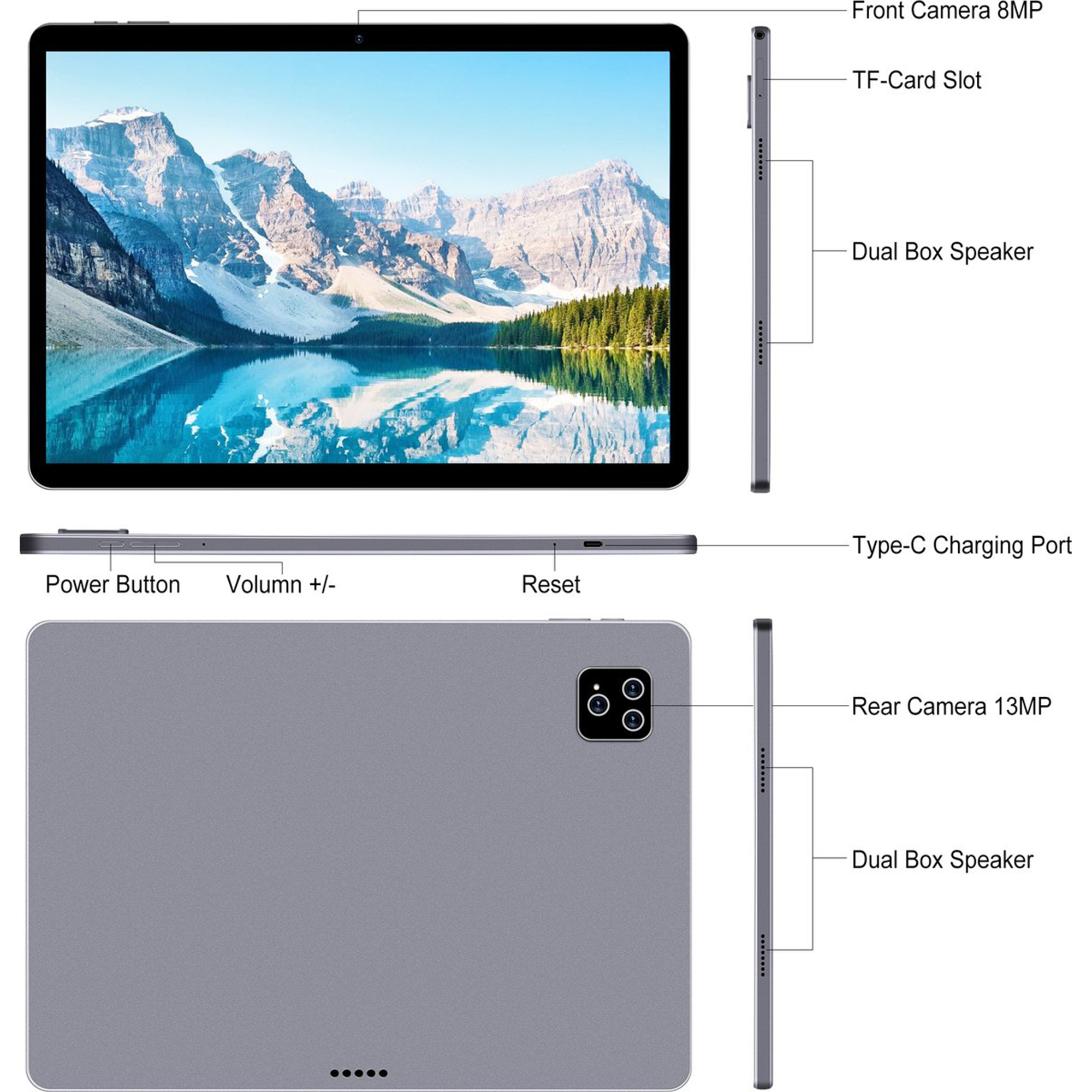 LIPA Onyx III Zoll, Mit Tablet, 256 Grey 13 Deckel, Tablet, 256 GB, GB