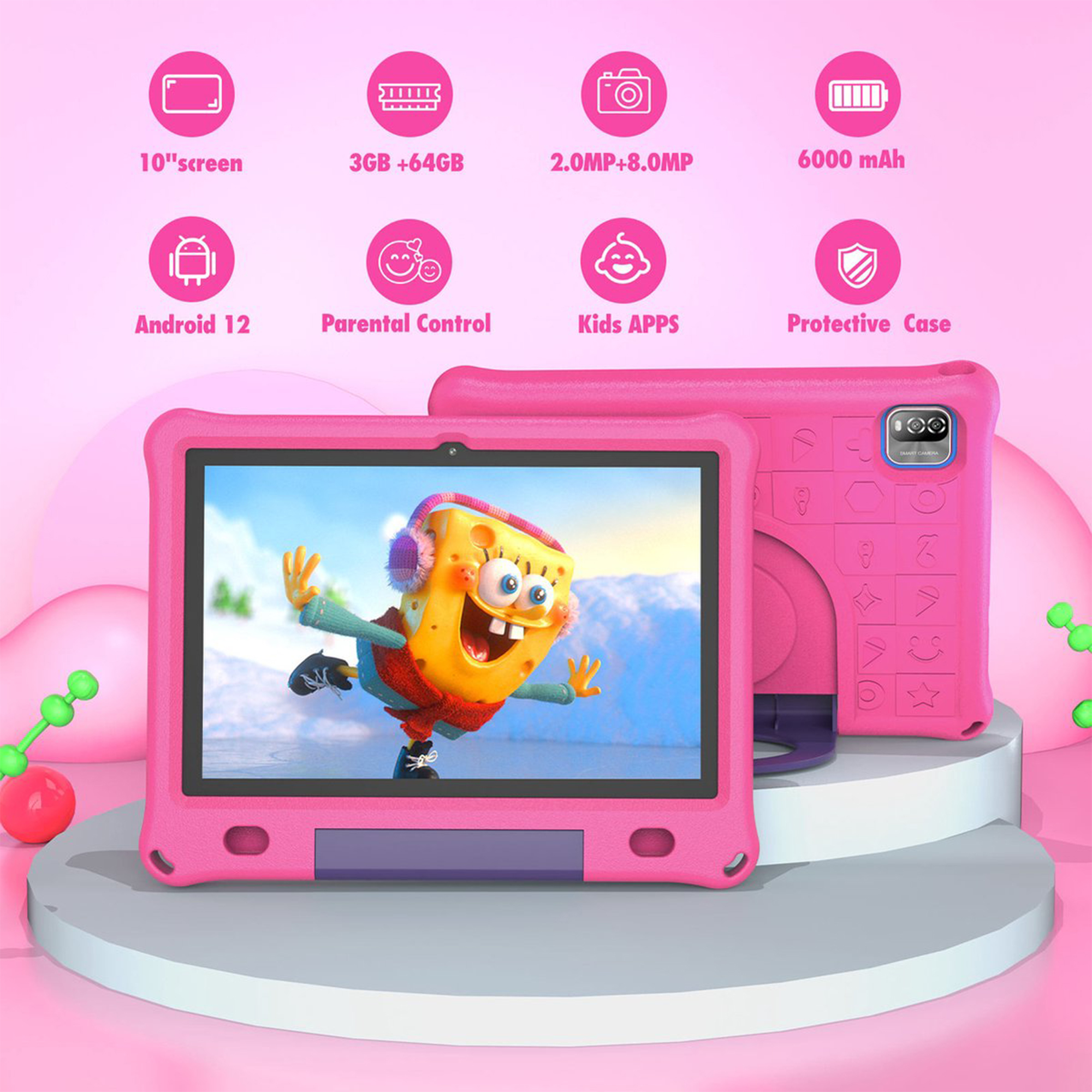 WQ01 Zoll, LIPA GB, 64 Pink GB, Kindertablet, 64 10,1