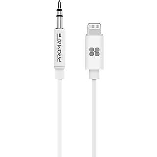 Cable MFi Apple Lightning a AUX 3,5 mm - PROMATE Audiolink-LT1, Blanco