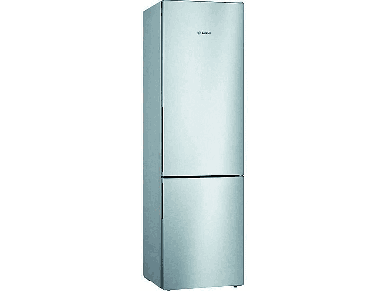 BOSCH KGV39VLEAS Kühlschrank mit Gefrierfach (E, 201 cm hoch, Stahl)