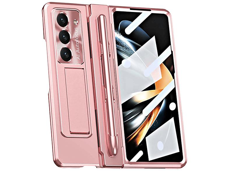 WIGENTO Design Scharnier Hülle Galaxy Backcover, Stift, 5G, Fold5 Stifthalterung Z Rosa + Samsung, mit