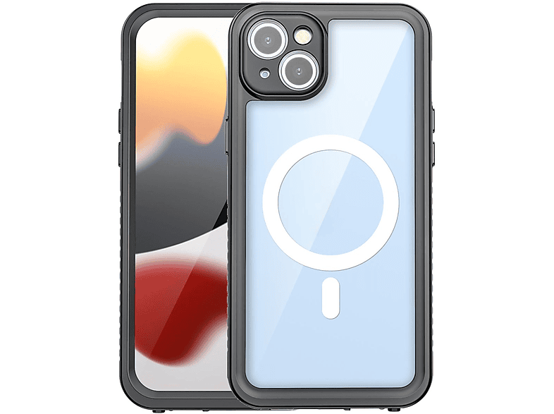 WIGENTO 360 Grad Wasserdichte Full Body Hülle, Full Cover, Apple, iPhone 15 Plus, Schwarz