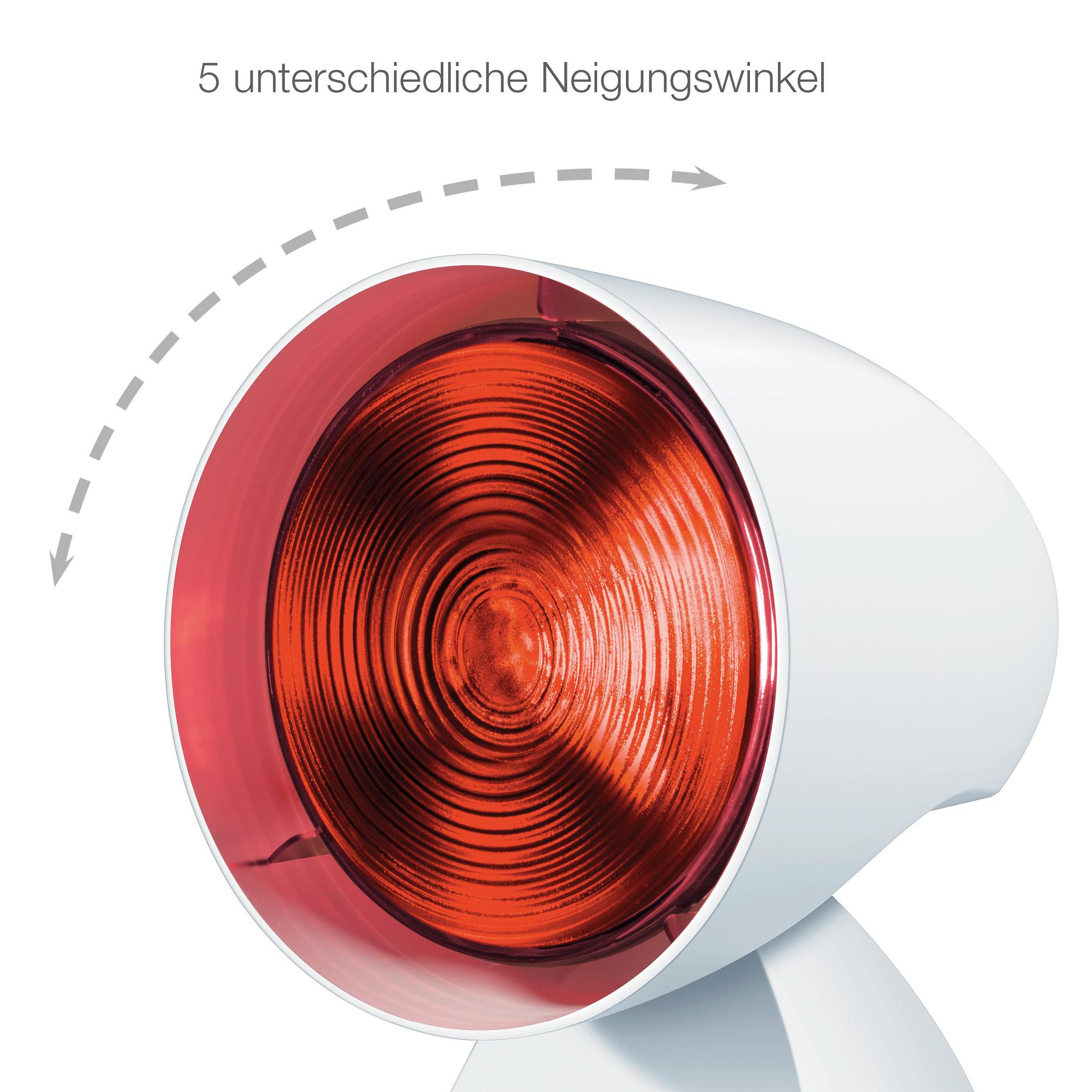 Primer plano de un dispositivo médico blanco con interior rojo y flecha que lo señala.