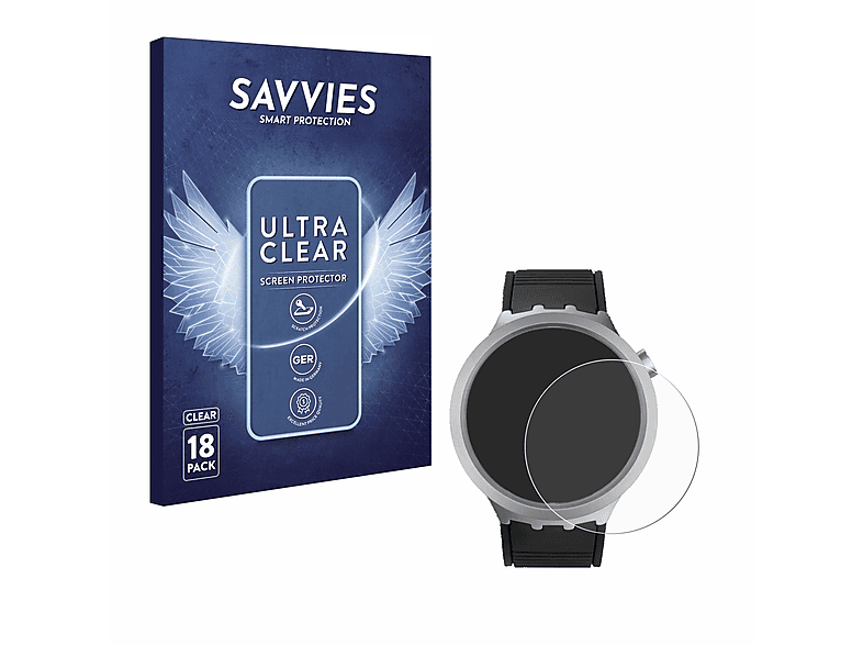 SAVVIES 18x klare Schutzfolie(für Swatch Big Bold Irony) | Smartwatch Schutzfolien & Gläser