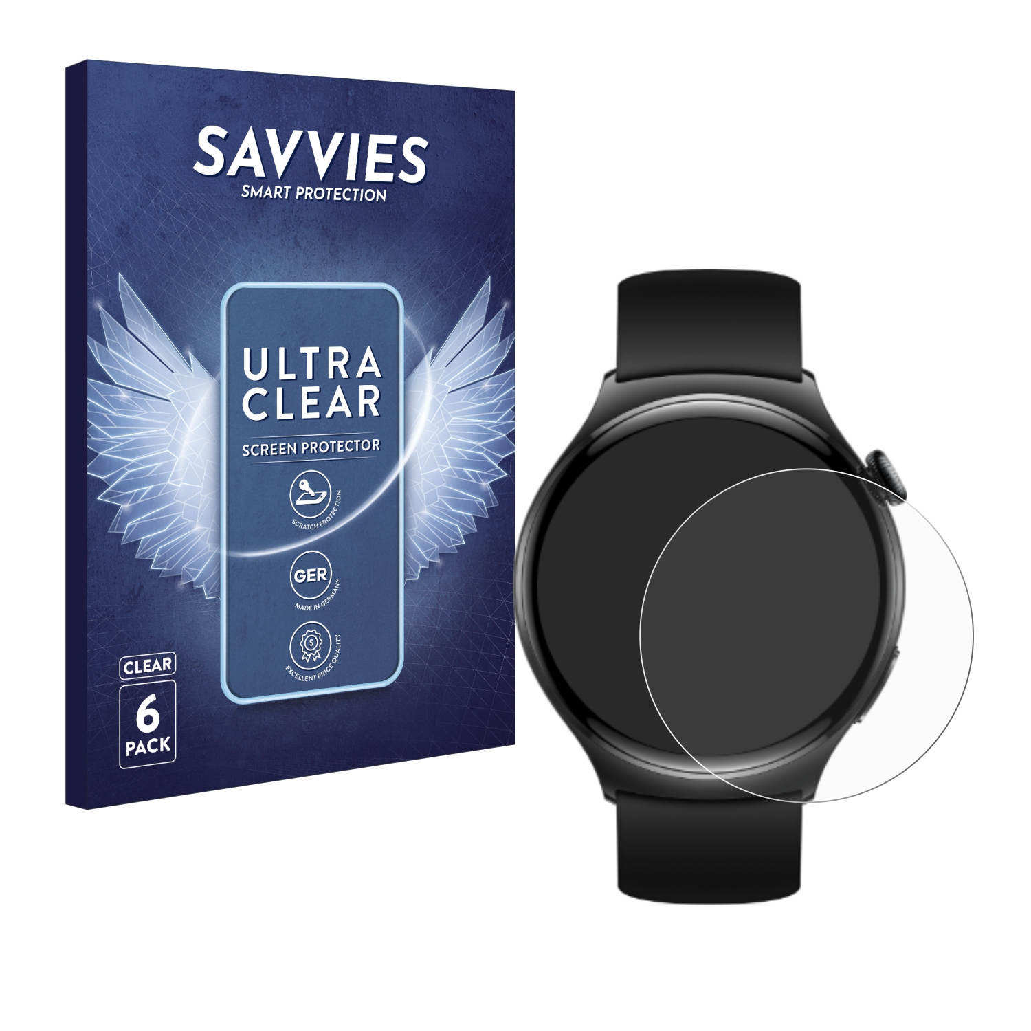 Huawei 6x klare 4) SAVVIES Watch Schutzfolie(für