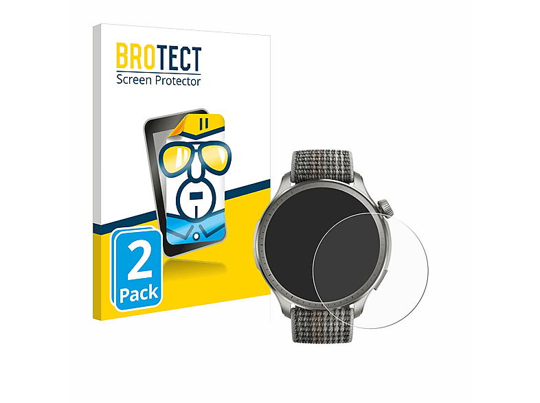 BROTECT 2x klare Schutzfolie(für Huami Amazfit Balance) | Smartwatch Schutzfolien & Gläser