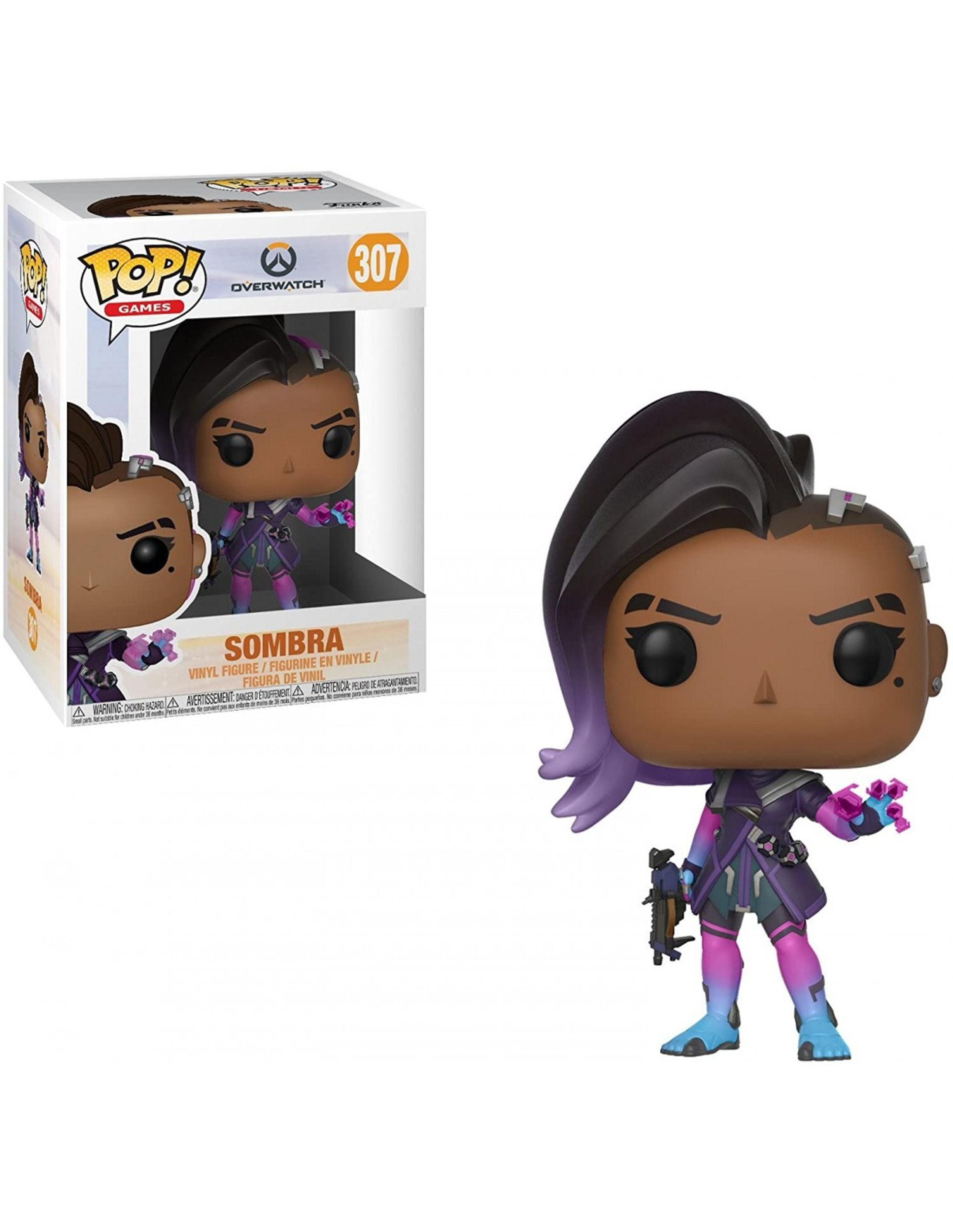 Overwatch Sombra Figur aus einer POP! Games Box.