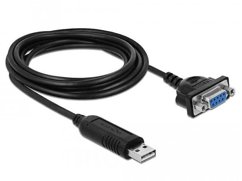 DELOCK DELOCK Adapter USB2.0 Typ-A zu 1xSeriell Peripheriegeräte & Zubehör & Kabel & Adapter, Schwarz