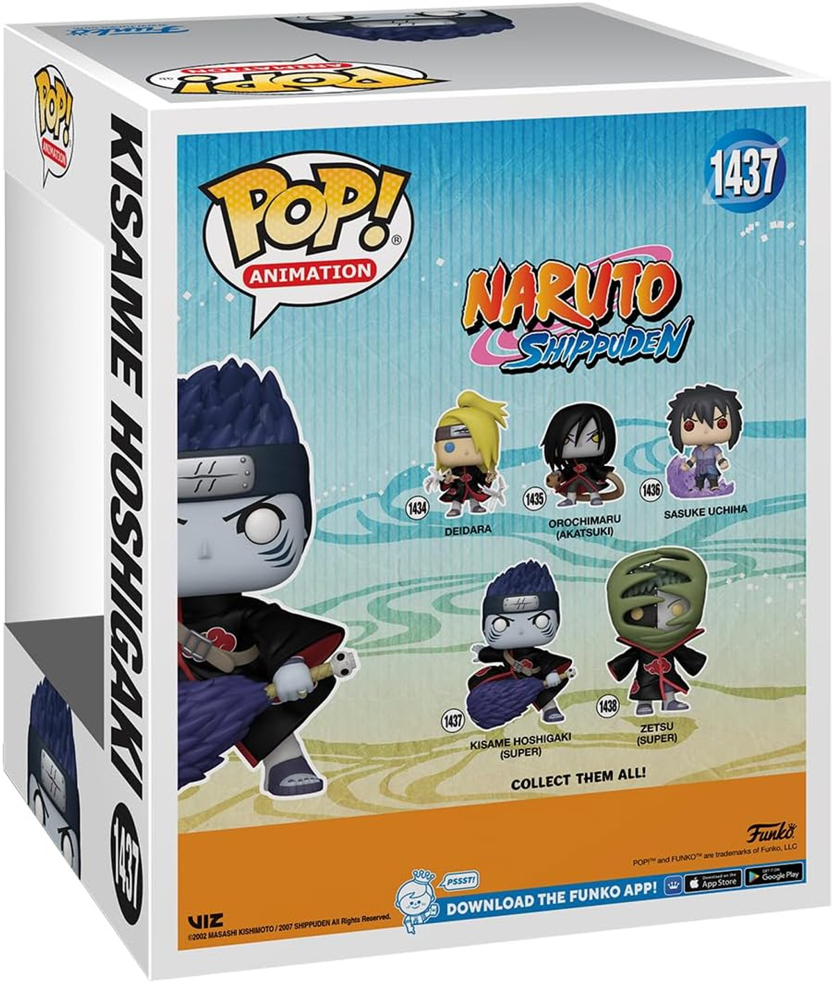 Funko Pop! Figurenbox. Naruto Shippuden Charaktere werden gezeigt.