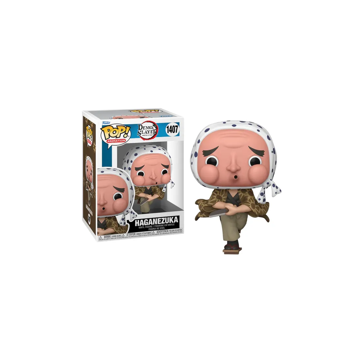 Figura Funko Pop de Haganezuka de Demon Slayer. Se muestra la caja y la figura.