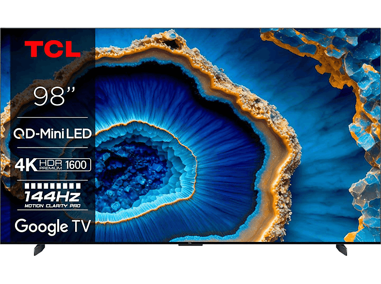 (ATV 12.0)) (Flat, QLED SMART Zoll 98 4K, / GoogleTV TV TV, 248,9 cm, TCL QLED 98C805
