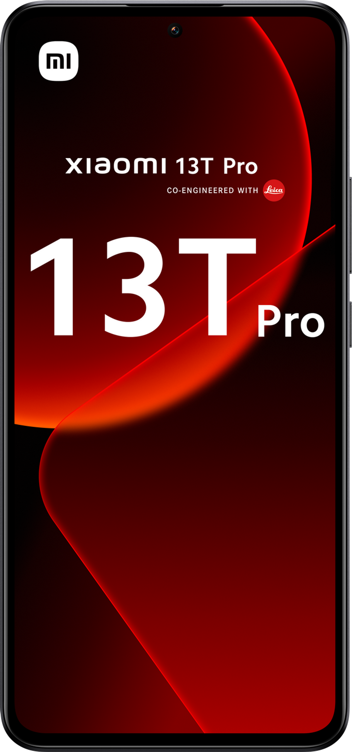 Smartfon z czerwonym tłem, marki Xiaomi i Leica.