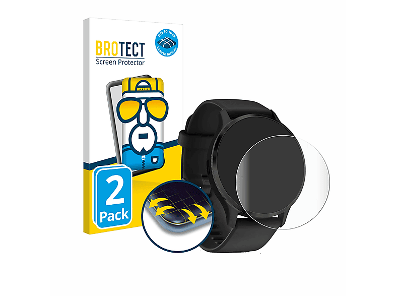 BROTECT 2x Flex Fullscreen 3D Curved Schutzfolie (für Garmin Venu 3S)