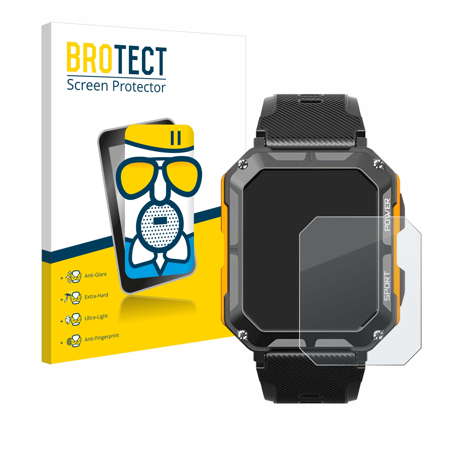 matte Smartwatch) The Indestructible Airglass BROTECT Schutzfolie(für Njord Gear