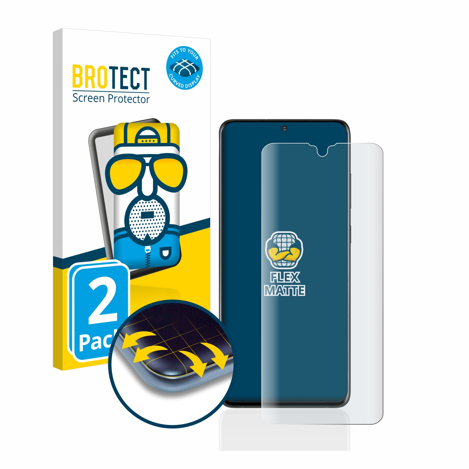 BROTECT (case-friendly)) S20 Ultra matt Full-Cover Galaxy Schutzfolie(für Samsung 2x 3D Curved Flex