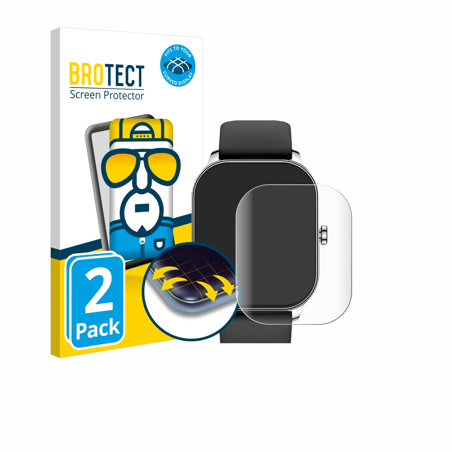 BROTECT 2x Huami Amazfit 3s) Schutzfolie(für Flex 3D Curved Pop Full-Cover