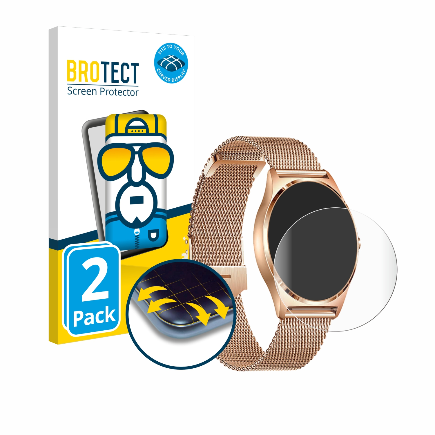 BROTECT 2x Flex Full-Cover 3D X-Watch Pro) Joli Curved Schutzfolie(für XC Xcoast