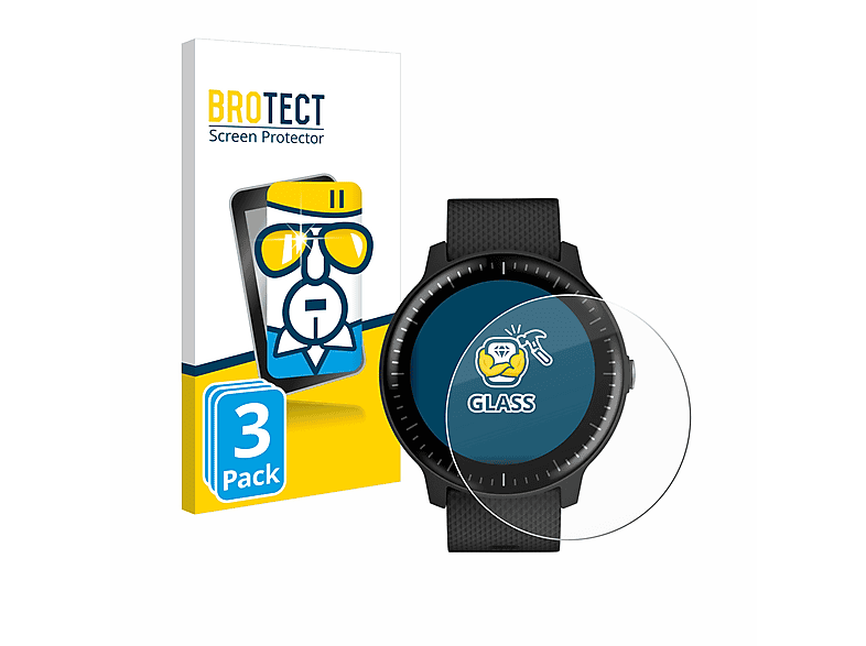 BROTECT 3x 9H klares Schutzglas(für vivoactive 3 Garmin Music)