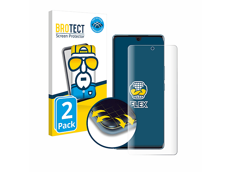 BROTECT 2x Flex V29) 3D Schutzfolie(für Curved Full-Cover Vivo