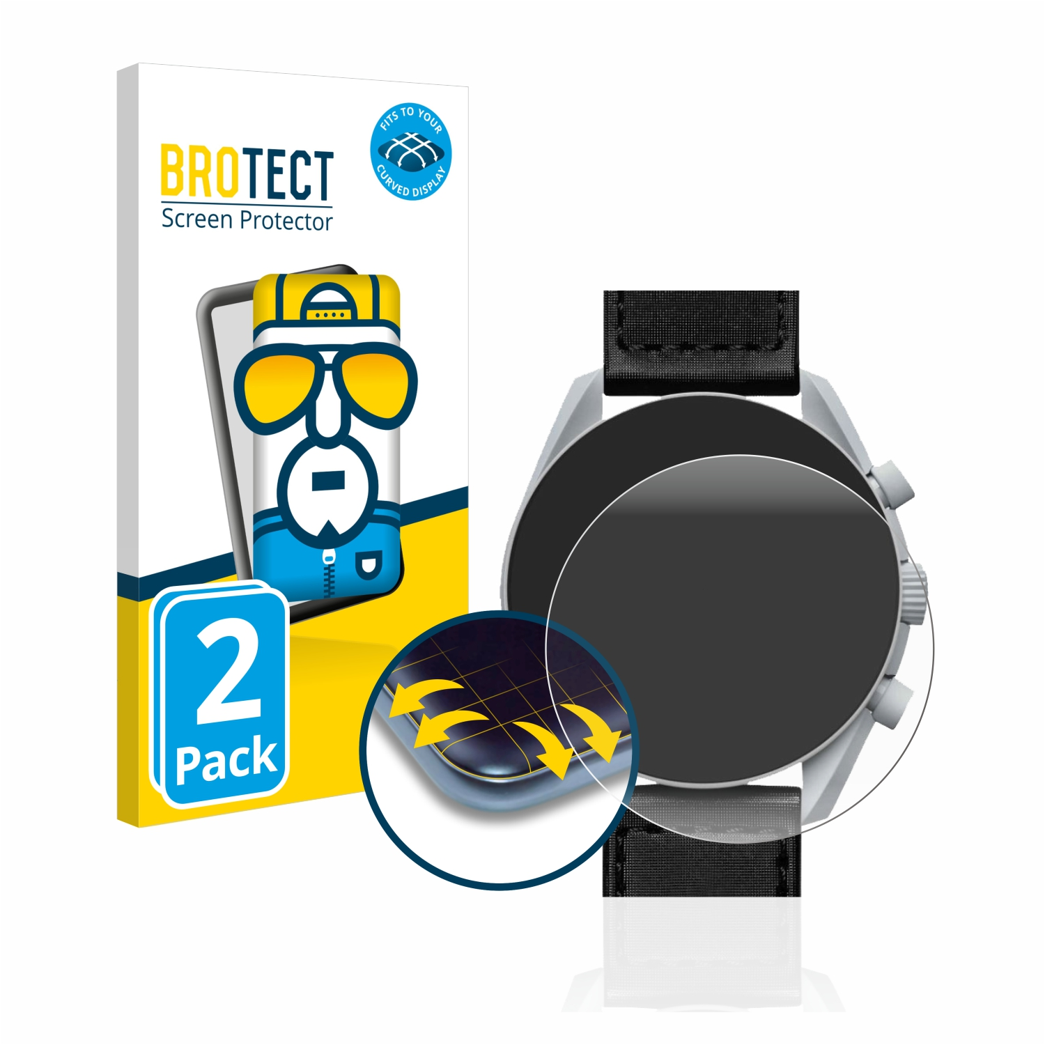BROTECT 2x x Moonswatch) Full-Cover Omega Flex Schutzfolie(für Curved 3D Speedmaster Swatch