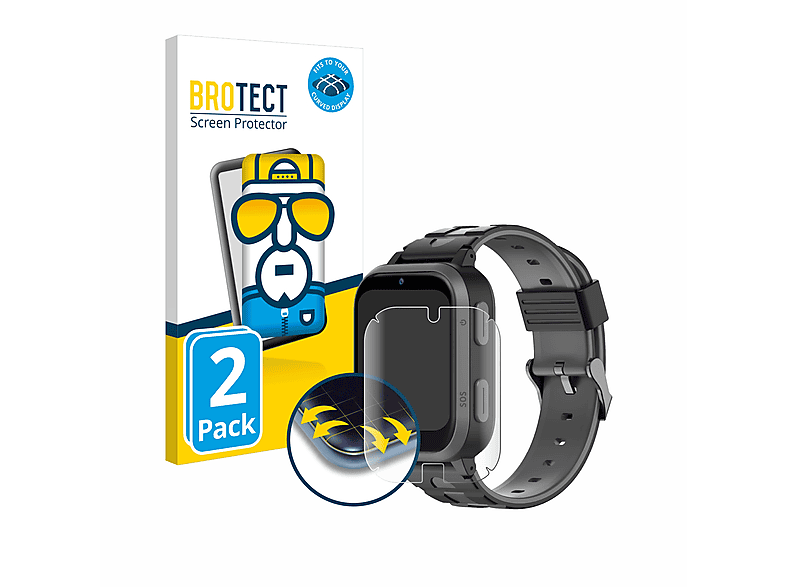 SW2) Flex Full-Cover Curved Watch BROTECT Kids Beafon 3D Schutzfolie(für 2x