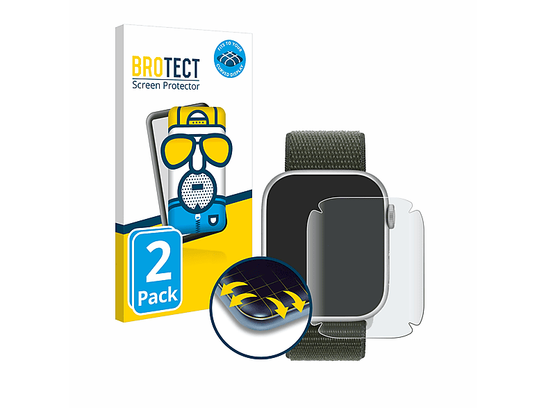 mm)) 9 matt BROTECT Full-Cover Series 2x Schutzfolie(für (41 3D Apple Watch Flex Curved