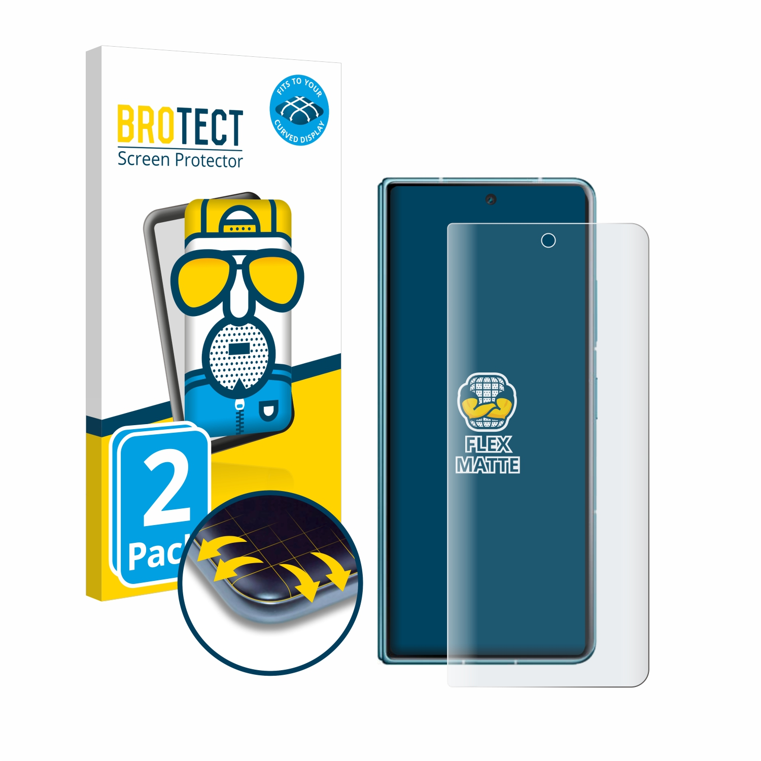 BROTECT 2x Flex Full-Cover Schutzfolie(für Vs) Honor 3D matt Curved Magic