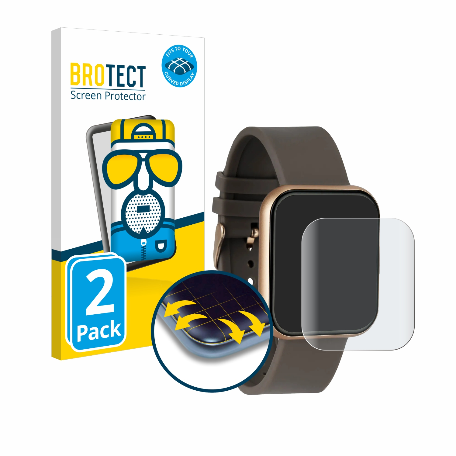 BROTECT 2x Full-Cover 3D Curved Schutzfolie(für Flex Xcoast IVE2) matt X-Watch