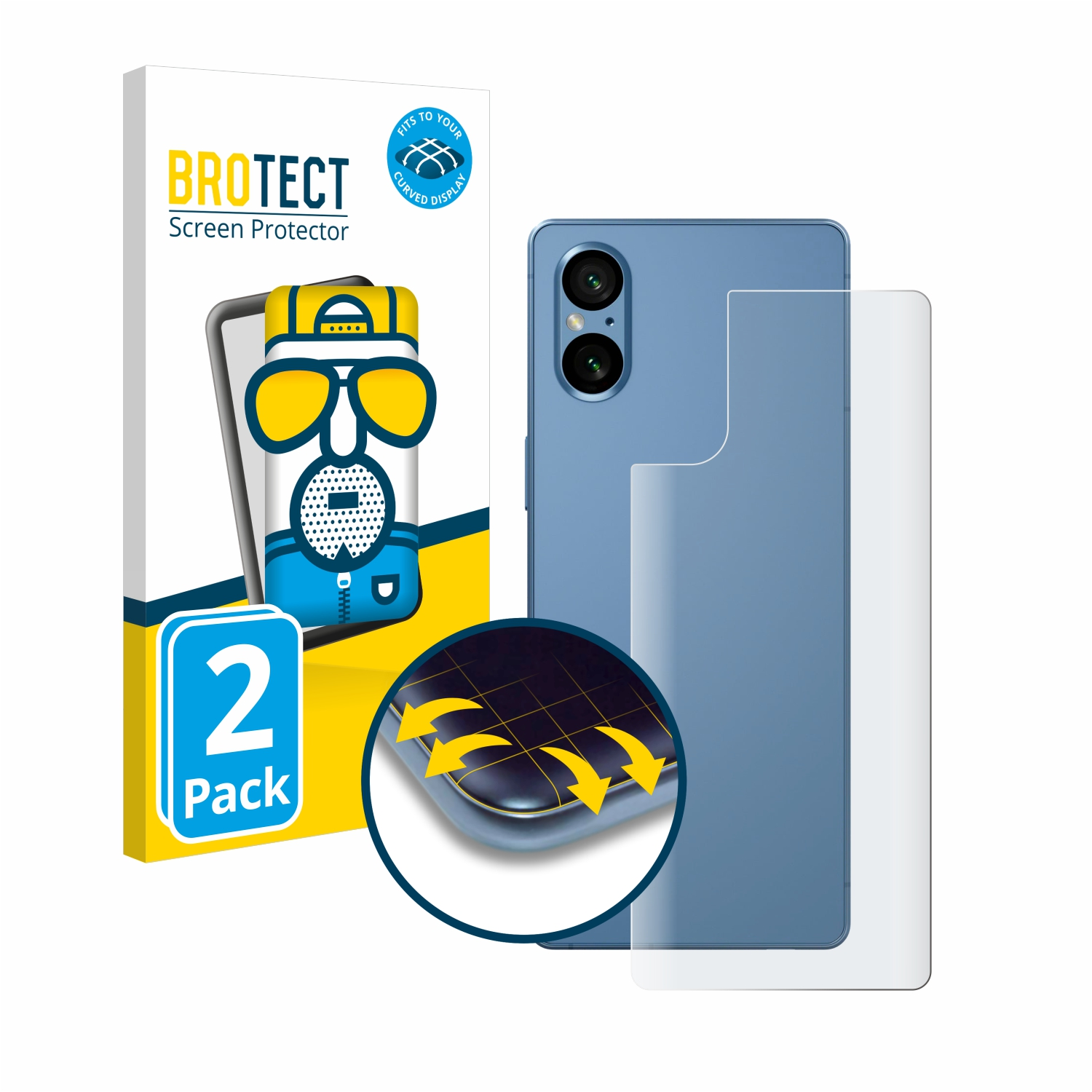BROTECT 2x Flex matt Full-Cover Sony V) Schutzfolie(für 3D Curved Xperia 5