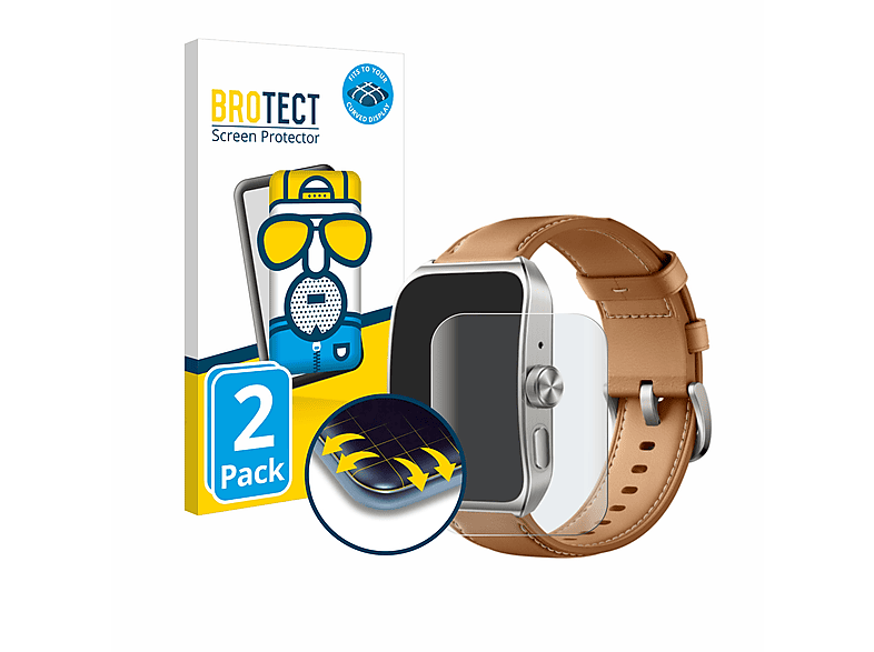 BROTECT 2x Flex matt Full-Cover Curved 4 3D Watch Schutzfolie(für Pro) Oppo