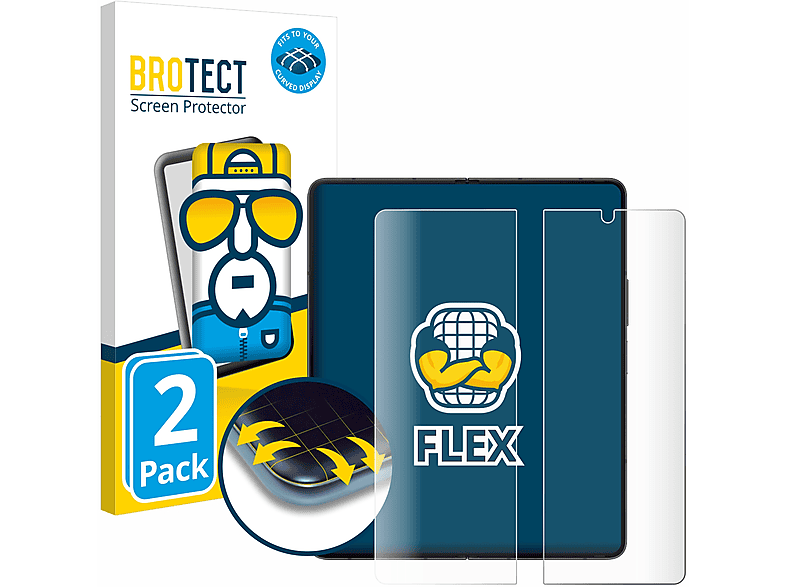 BROTECT 2x Flex Full-Cover 3D Samsung Fold 5) Schutzfolie(für Z Curved Galaxy