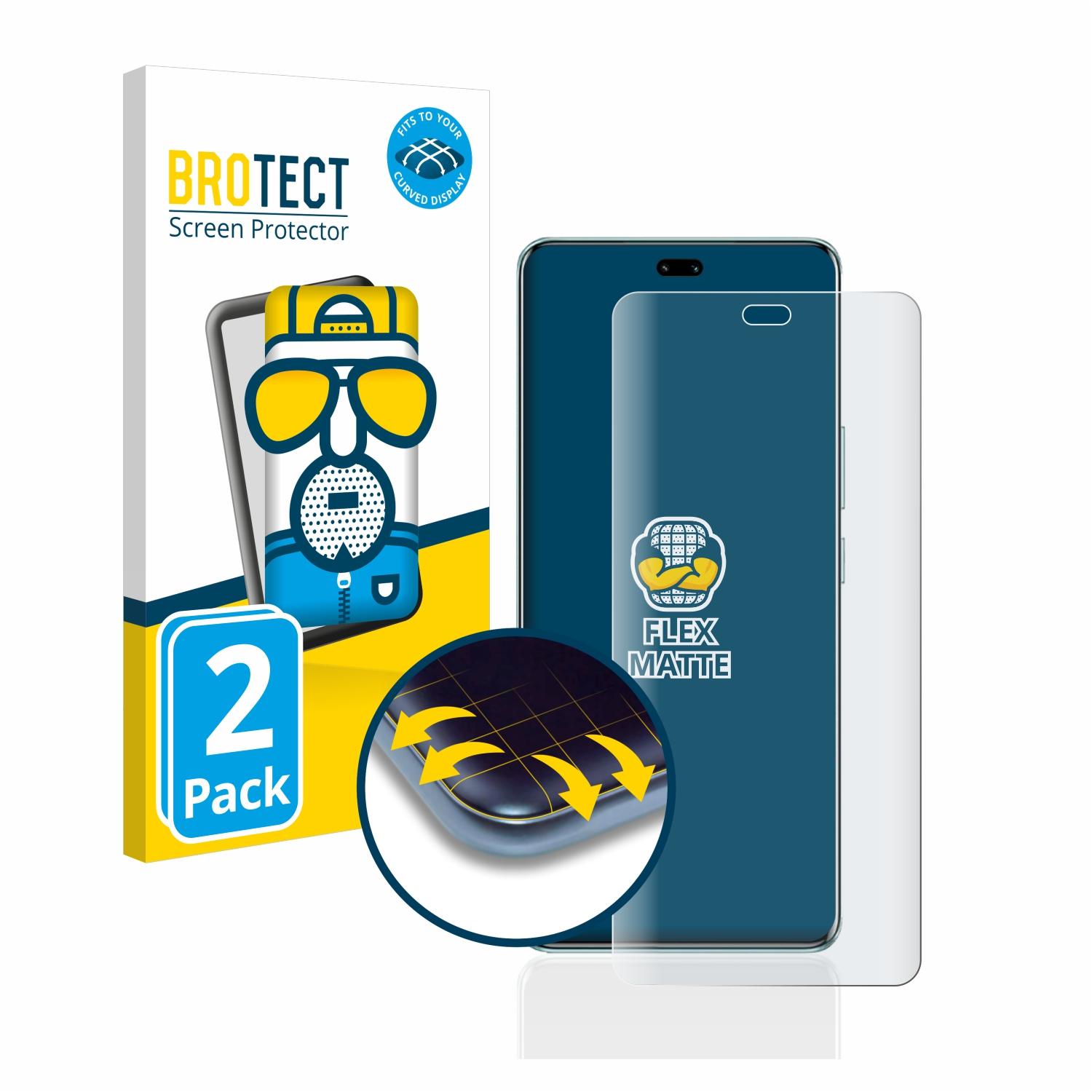 Honor 2x Full-Cover Curved Flex 3D 90 BROTECT matt Schutzfolie(für Pro)