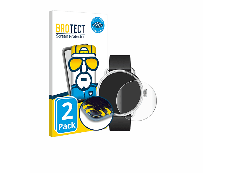 2x (38 2 Withings mm)) Full-Cover ScanWatch 3D BROTECT Schutzfolie(für Flex Curved