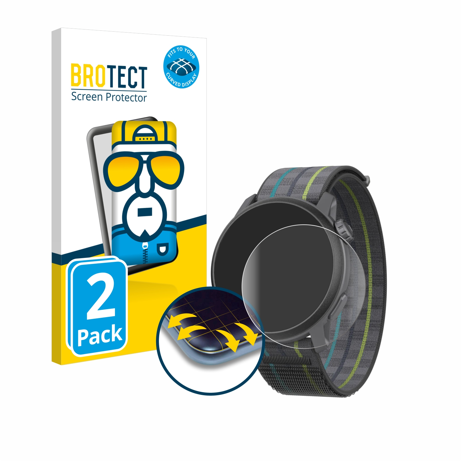 BROTECT 2x Pace 3D Schutzfolie(für Coros 3) Full-Cover Curved Flex