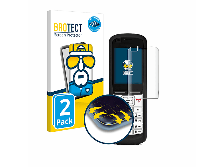 R6) 2x Schutzfolie(für DECT Unify 3D Curved Full-Cover BROTECT Phone OpenScape Flex