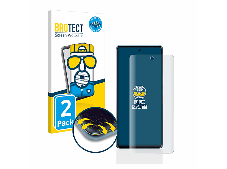 BROTECT 2x Flex matt Full-Cover S17 3D Curved Pro) Schutzfolie(für Vivo