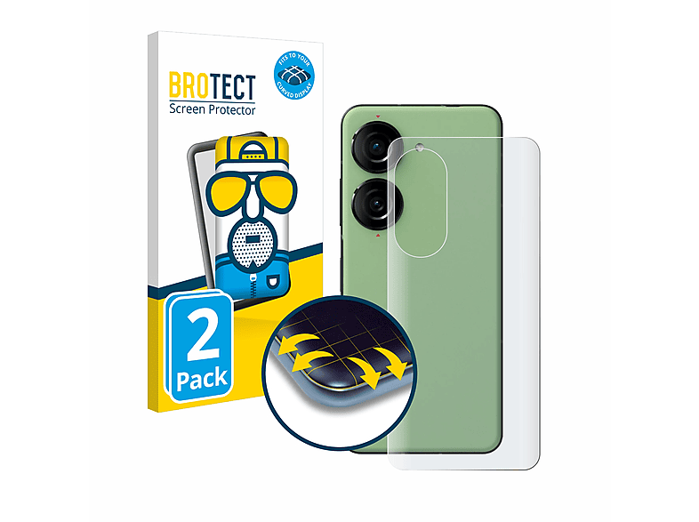 BROTECT 2x Flex matt Full-Cover 3D Curved Schutzfolie(für ASUS ZenFone 10)