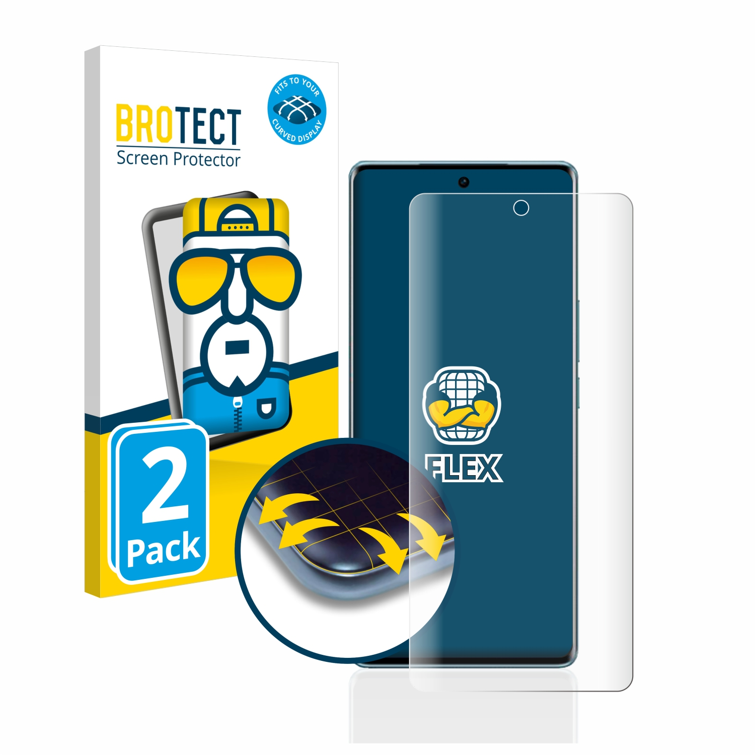 BROTECT 2x Flex Full-Cover 3D Vivo S17t) Curved Schutzfolie(für