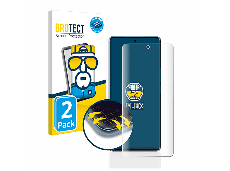 BROTECT 2x Flex Full-Cover Schutzfolie(für Curved Vivo 3D S17t)