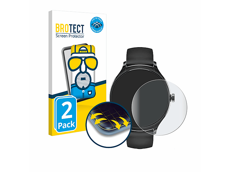 BROTECT 2x Flex matt Full-Cover 3D Curved Schutzfolie(für Pireware Harmony 4) | Smartwatch Schutzfolien & Gläser