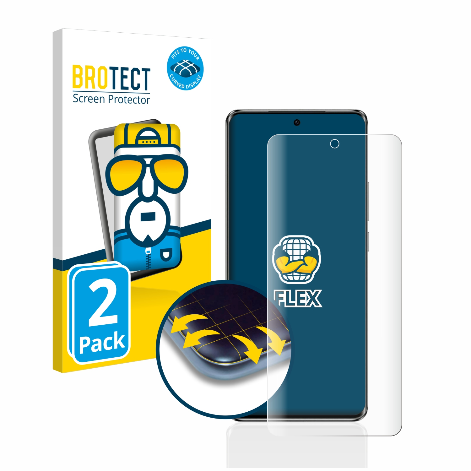 BROTECT 2x Flex Oppo 3D 10 Schutzfolie(für Curved Full-Cover Pro) Reno