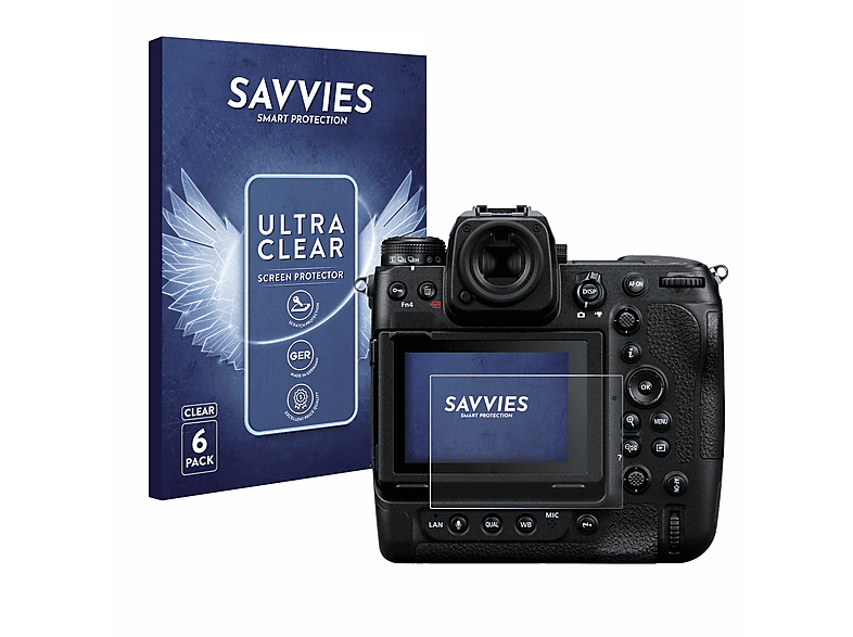 SAVVIES 6x klare Schutzfolie(für Nikon Z 9)
