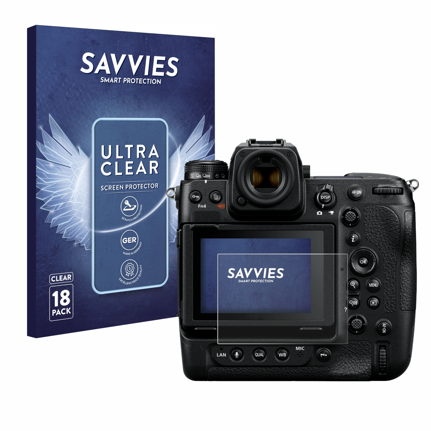 SAVVIES 18x klare Schutzfolie(für Nikon Z 9)