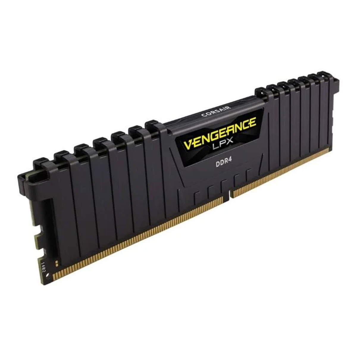 Czarny moduł RAM z napisem 'CORSAIR VENGEANCE LPX DDR4'.